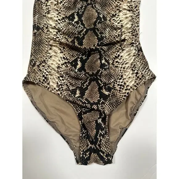 Bond eye Size 4 D/DD Australia Womens One Piece Padded Swimsuit Snake Print - Picture 3 of 8